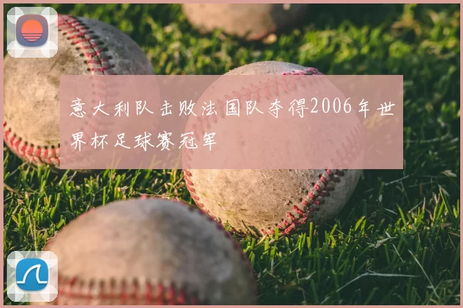 意大利队击败法国队夺得2006年世界杯足球赛冠军